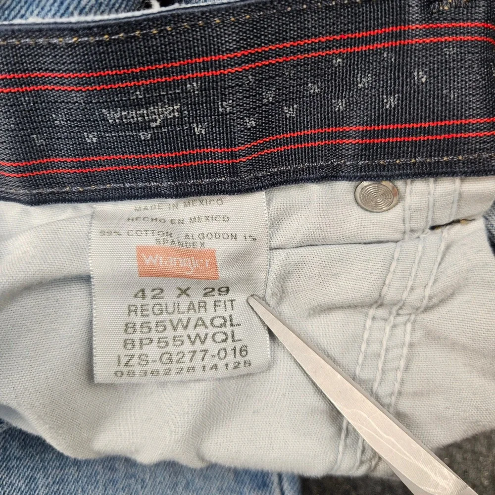 Wrangler Mens Regular Fit Light Wash Denim Jeans 42x29 855WAQL Straight Leg